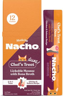 Duo Mousse Chicken & Salmon Recipe Grain-Free Lickable Cat Treat, 0.5-oz tube, 12 count