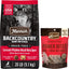 Paquete: Alimento seco sin cereales Merrick Backcountry Raw con infusión Great Plains Red Recipe + Power Bites Real Texas Beef Recipe, premios suaves y masticables sin cereales para perros