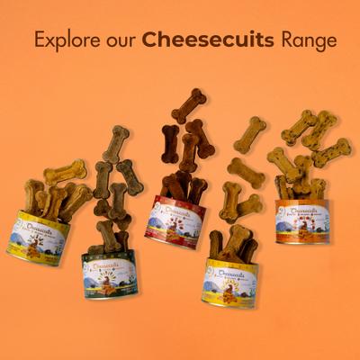 All Natural Grain-Free Cheese Biscuits with Pumpkin, Flaxseed & Eggs Crunchy Dog Training Treats, 3.53-oz tin