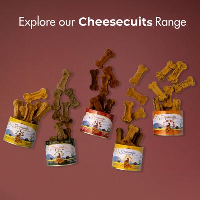 All Natural Grain-Free Cheese Biscuits with Apple, Cinnamon & Eggs Crunchy Dog Training Treats, 3.53-oz tin