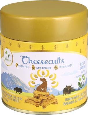All Natural Grain-Free Cheese Biscuits with Pumpkin, Flaxseed & Eggs Crunchy Dog Training Treats, 3.53-oz tin