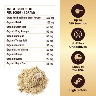 Bone Broth Beef & Mushroom Flavored Supplement for Dogs & Cats, 3.17-oz