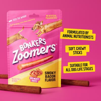 Dog Zoomers Smoky Bacon Flavored Soft & Chewy Dog Treats, 5.6-oz bag, 1 count