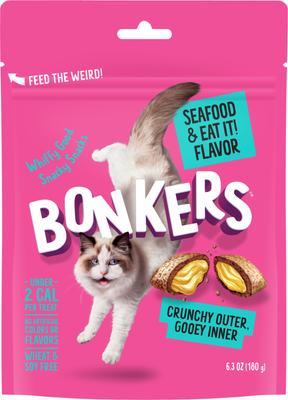 Cat Pillows Seafood & Eat It! Flavored Crunchy Cat Treats, 3-oz bag, 1 count