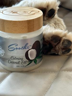 Soothe Calming Coconut Oil with Collagen Calming Supplement for Dogs, 8-oz jar