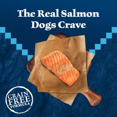 Bundle: Blue Buffalo Wilderness Variety Pack: Salmon Recipe Adult High-Protein Grain-Free Dry Food, 24-lb bag + Salmon & Chicken High-Protein Grain-Free Adult Canned Food, 12.5-oz, case of 12 + Trail Treats Grain-Free Salmon Biscuits Dog Treats, 24-oz bag