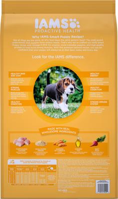 Bundle: Puppy Variety Pack: Greenies Petite Dental Treats, 20 count + Iams Proactive Health Smart with Real Chicken Dry Food, 15-lb bag + Iams ProActive Health Classic Ground with Chicken & Rice Canned Wet Food, 13-oz can, case of 12