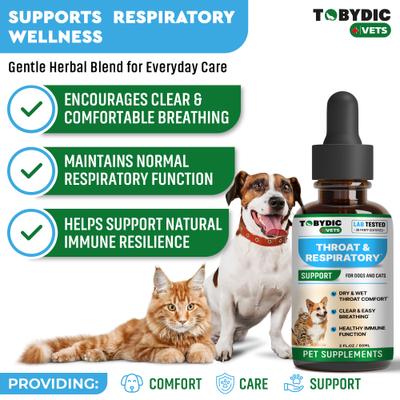 Broad Spectrum Herbal Antibiotic Sneezing Relief & Kennel Cough Treatment Liquid Respiratory Supplement for Dogs & Cats, 2-fl oz bottle