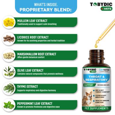 Broad Spectrum Herbal Antibiotic Sneezing Relief & Kennel Cough Treatment Liquid Respiratory Supplement for Dogs & Cats, 2-fl oz bottle