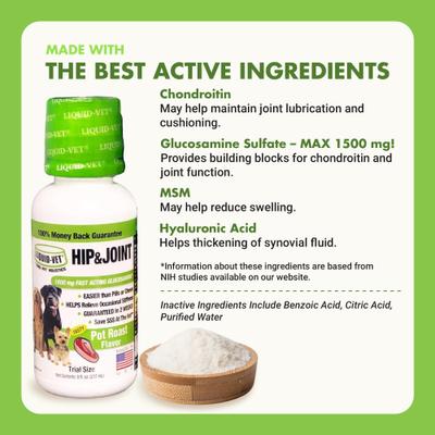 Hip & Joint Pot Roast Dog Supplement, 8-fl oz bottle, 2-pack trial