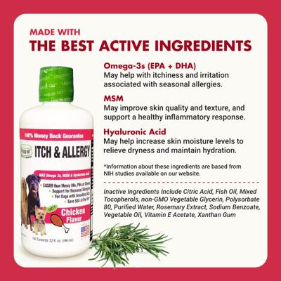 Itch & Allergy Support Chicken Flavor Dog Supplement, 32-fl oz bottle