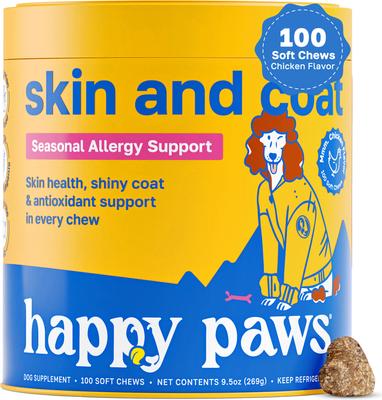 Skin & Coat Soft Chews Supplement for Dogs, 100 count