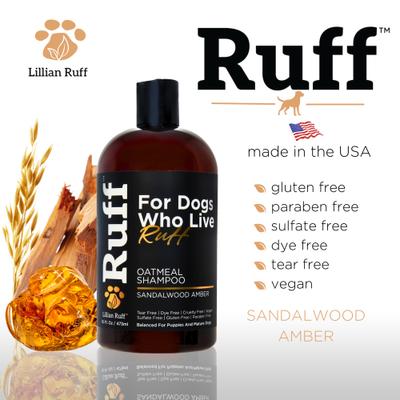 Oatmeal Pet Shampoo, Sandalwood Amber, 16-fl oz bottle