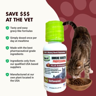 Feline Immune Booster Unflavored Liquid Supplement for Cats, 8-fl oz bottle