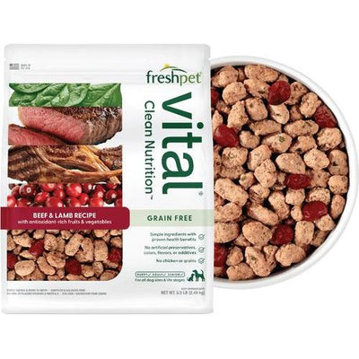 Alimento fresco para perros Vital Beef & Lamb sin cereales, paquete de 11 lb