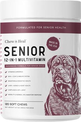 Senior 12-In-1 Advanced Multivitamin Soft Chews Supplement for Senior Dogs, 120 count