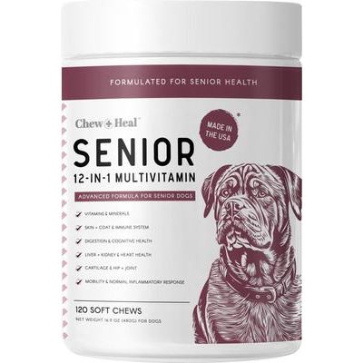Suplemento multivitamínico avanzado 12 en 1 para perros mayores, 120 unidades