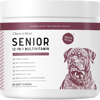 Senior 12-In-1 Advanced Multivitamin Soft Chews Supplement for Senior Dogs, 120 count