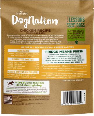 Bundle: Freshpet Dognation Chicken Recipe Fresh Treats + Vital Chicken, Beef, Salmon & Egg Recipe Fresh Dog Food