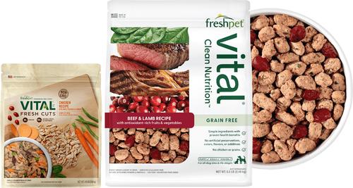 Bundle: Variety Pack - Freshpet Vital Beef & Lamb, 5.5-lb bag + Fresh Cuts Chicken Recipe Fresh Dog Food, 4.5-lb bag