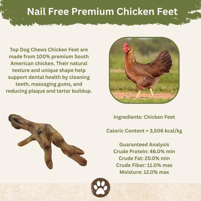 Chicken Feet Natural Dog Chew Treats, 25 count