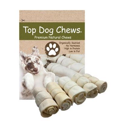 Rollitos de mejilla de ternera de búfalo para perros, 5 unidades, 5-6 pulgadas