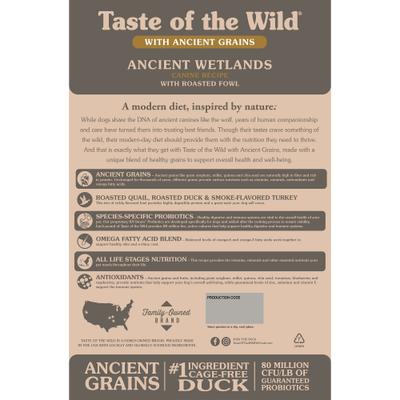 Ancient Wetlands with Ancient Grains Dry Dog Food, 28-lb bag