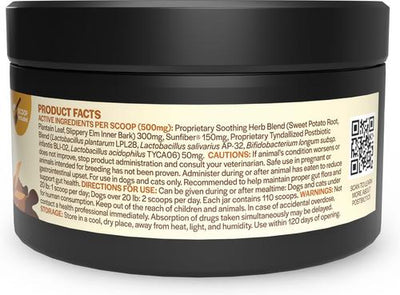 Postbiotic Gut Health Powder Digestive Aid Supplement for Dogs & Cats, 2-oz jar