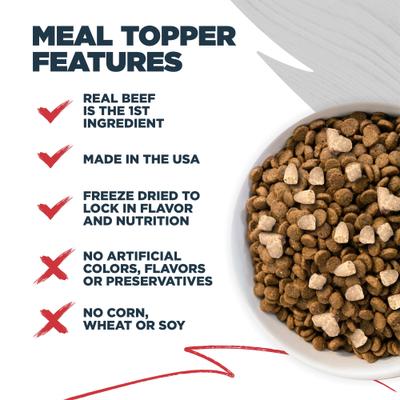Meal Toppers Beef & Sweet Potato Recipe High-Protein Freeze-Dried Dog Food Topper, 8-oz bag