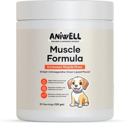 Shilajit, Ashwagandha & Green Lipped Mussel Flavored Muscle Formula Powder Supplement for Dogs, 4.2-oz jar