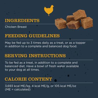 Single Ingredient 100% Chicken Breast Grain-Free Adult Freeze-Dried Dog Treats, 3-oz bag