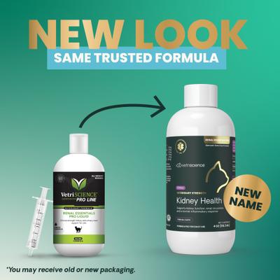 Veterinary Strength Kidney Health Renal Essentials Pro Creamy Chicken Flavored Liquid Kidney Supplement for Cats, 4-fl oz bottle