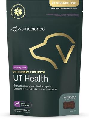Veterinary Strength UT Health Chicken Flavored Chews UT Strength Pro Bladder & Urinary Tract Supplement for Dogs, 60 count