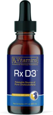 Rx D3 Pure Cholecalciferol Vitamin Liquid Supplement for Dogs & Cats, 2-fl oz bottle