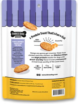 Bark'N Crunch! Chicken Chips Cheese Flavor Dehydrated Dog Treats, 4-oz bag