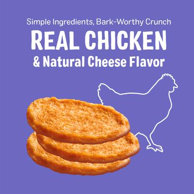 Bark'N Crunch! Chicken Chips Cheese Flavor Dehydrated Dog Treats, 4-oz bag