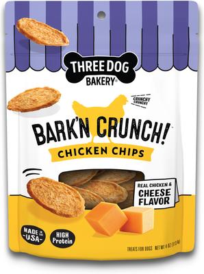 Bark'N Crunch! Chicken Chips Cheese Flavor Dehydrated Dog Treats, 4-oz bag