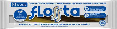 FLOSSta Dual Action Peanut Butter Flavor Dental Dog Chews, 1 count