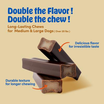 Mega-Bone Long-Lasting Chicken Free Peanut Butter & Jelly Flavor Adult Dental Dog Chew, 16.8-oz bag, 6 count