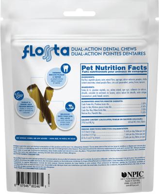 FLOSSta Dual Action Pumpkin Flavor Dental Dog Chews, 15 count