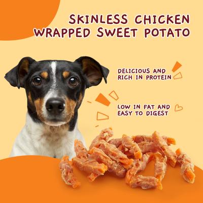 Skinless Chicken Gluten-Free & Grain-Free Wrapped Sweet Potato Chewy Dog Treats, 10.6-oz