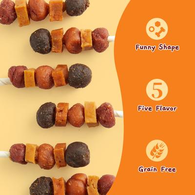 Chicken, Duck, Beef, Sweet Potato & Pumpkin Rawhide Kabob Dog Treats, 10.6-oz