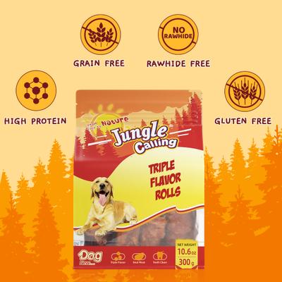 Chicken, Duck & Beef Rawhide-Free Rolls Dog Treats, 10.6-oz