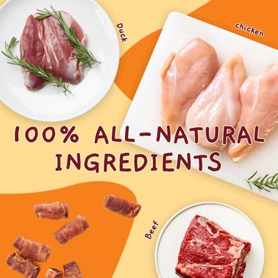 Chicken, Duck & Beef Rawhide-Free Rolls Dog Treats, 10.6-oz