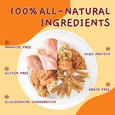 Chicken Wrapped Knotted Beef Tendon Bones Dog Chew, 10.6-oz