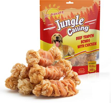 Chicken Wrapped Knotted Beef Tendon Bones Dog Chew, 10.6-oz
