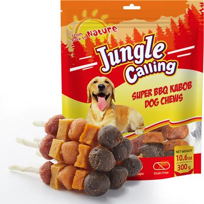 Chicken, Duck, Beef, Sweet Potato & Pumpkin Rawhide Kabob Dog Treats, 10.6-oz
