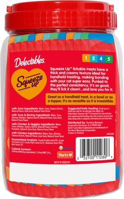 Delectables Squeeze Up 4-Flavor Variety Pack Grain-Free Lickable Cat Treats, 0.5-oz tube, 48 count