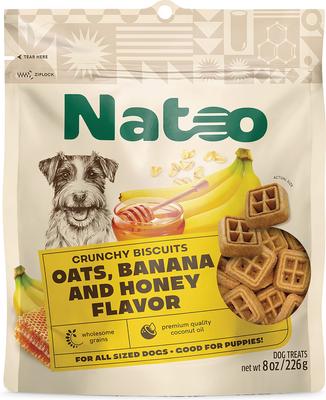 Oats, Banana & Honey Crunchy Biscuit Dog Treats, 8-oz bag