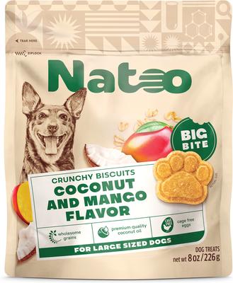 BIG BITE Coconut & Mango Crunchy Biscuit Dog Treats, 8-oz bag